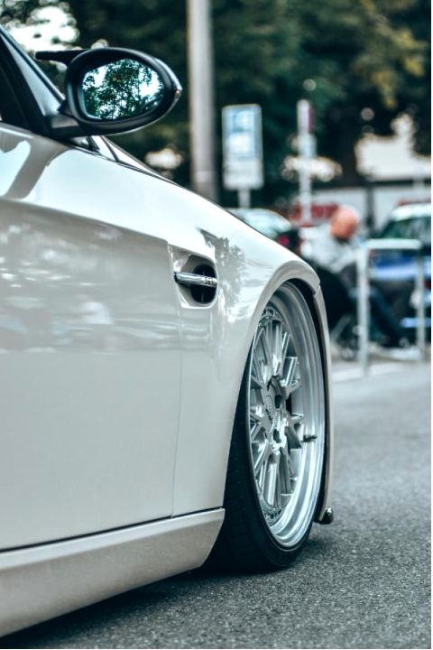Garage interior with tuned car